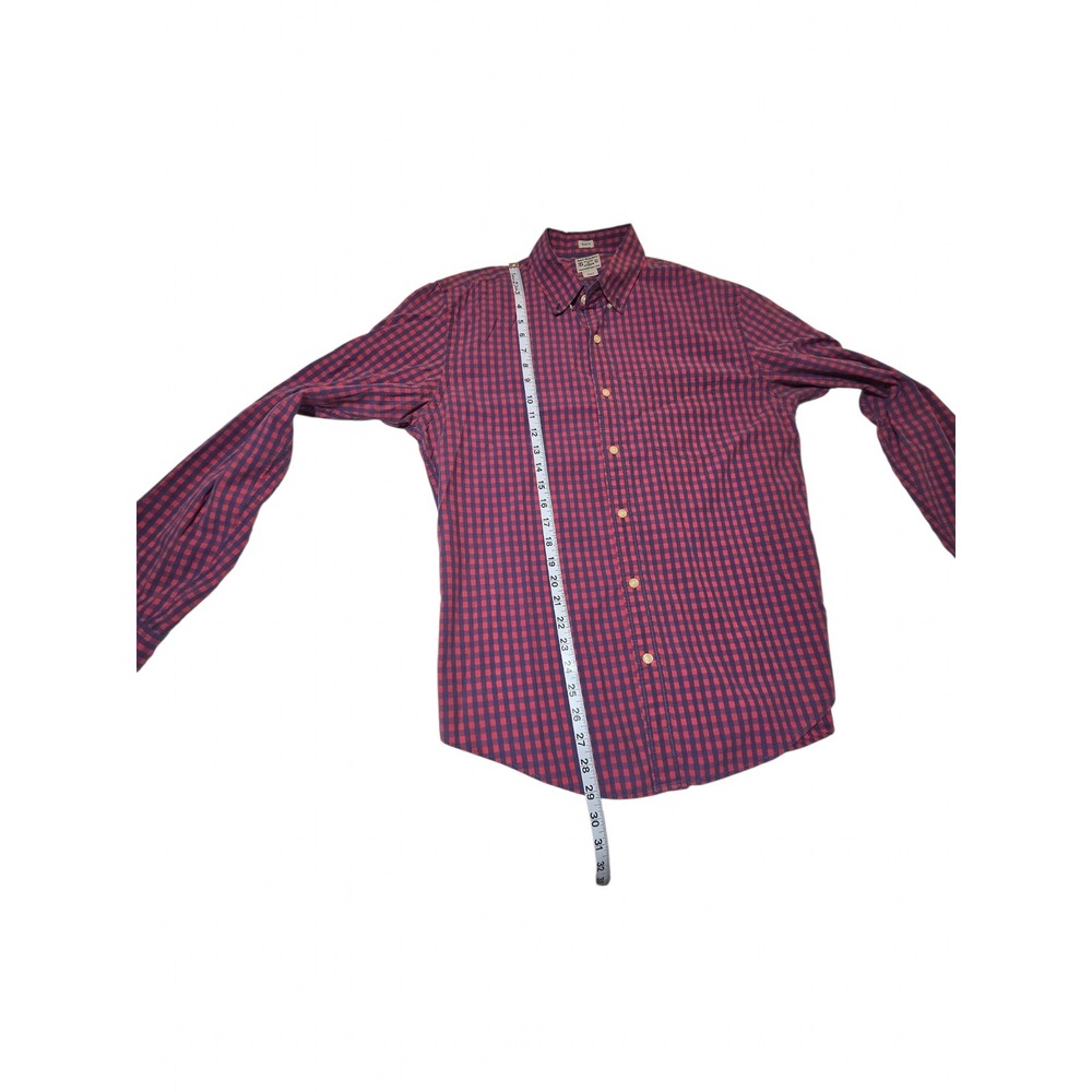 J.Crew Mens Slim Fit Gingham Button Down Shirt Red Navy Blue Large L Long Sleeve - Picture 4 of 8